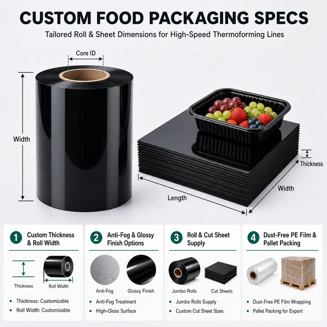 Food Grade Black PET Sheet Roll for Thermoforming